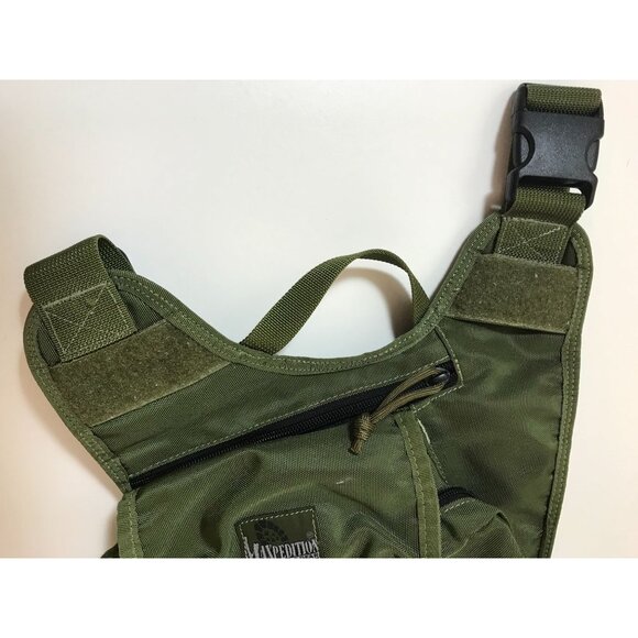 Maxpedition Green Tactical Shoulder Bag With Multiple Compartments & Adjustable - Picture 7 of 16